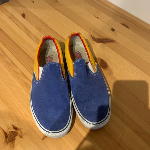 Vans slip-on blue yellow red size 9 - Picture 2 of 4